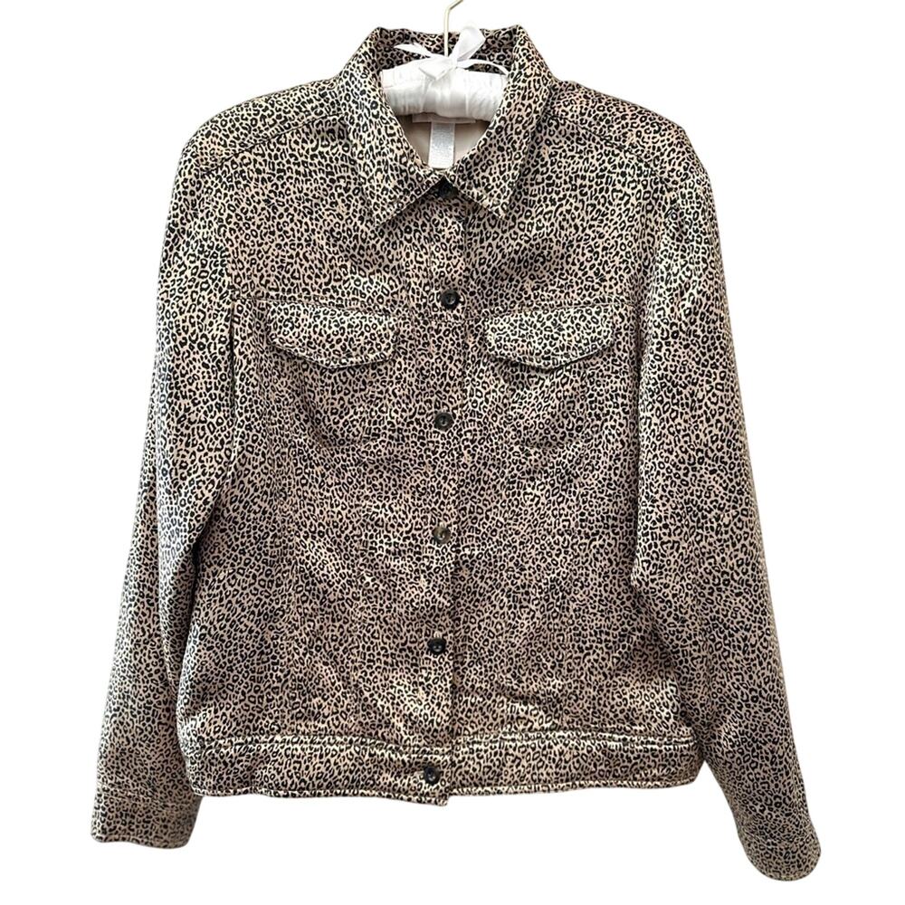 Worthington | Leopard Print Button Front Jacket S… - image 1